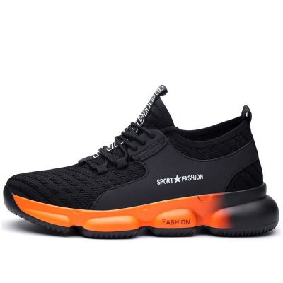 Elijah Comfortable Stylish Steel Toe Work Shoes Orange