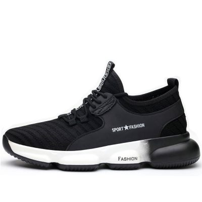 Ethan Comfortable Steel Toe Shoes No-Slip Black/White