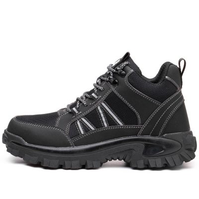 Sean High Top Steel Toe Work Shoes Comfortable Black