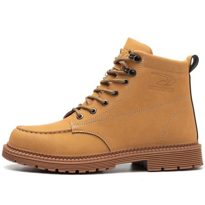 Hiram Stylish Steel Toe Work Boots Khaki